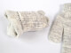 Перчатки вязанные бело-серые
